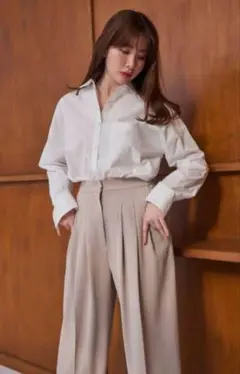 herlipto SOHO Wide Leg Pants ベージュ