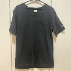 Champion ブラック Vネック Tシャツ L