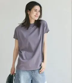 coca レディースモックネックTシャツ パープル　Lサイズ