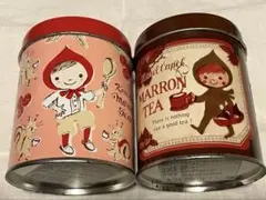 カレルチャペック　缶　紅茶缶　空き缶　2点セット　マロン　Karel Capek