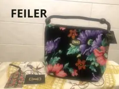 【新品未使用タグ付き】 FEILER ショルダーバッグ ブラック　花柄