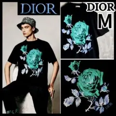 DIOR ジャルダン 22年 ローズ刺繍 インターシャ シルク混 半袖ニット Mのサムネイル