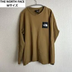 ノースフェイス 長袖 ロング Tシャツ スクエアロゴ ブラウン M ロンT