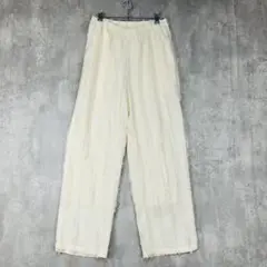 ♪　シュガースプーン　フリンジ　ジャカード　ストライプ　パンツ　アイボリー　白