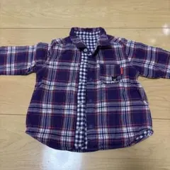 DOUBLE.B 長袖シャツ 紫 チェック柄 ベビー服