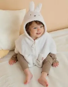 GELATO PIQUE miffy フード付きホワイトポンチョ