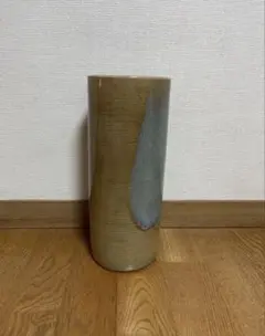 ⭐️セール中⭐️ 円筒形花瓶 茶色と青のグラデーション　花器　生花　水盤　花瓶