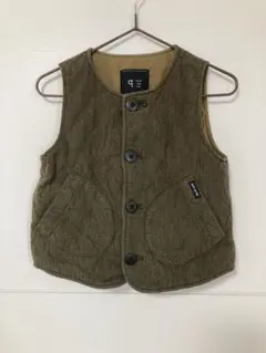 quoti use fith カーキ色 ボタン付きベスト size:100