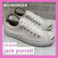 CONVERSE jackpurcell ホワイトキャンバスローカットスニーカー