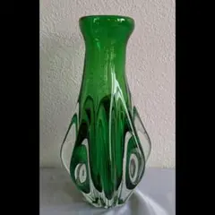 花器 花瓶 フラワーベース ガラス ガラス器　緑 透明