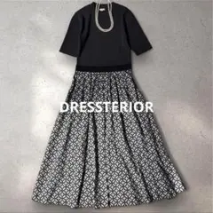 美品　DRESSTERIOR オーバーラップサークルコンビワンピース 36