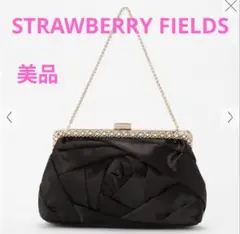 美品STRAWBERRY FIELDS 黒 ブラック　パーティーバッグ　クラッチ