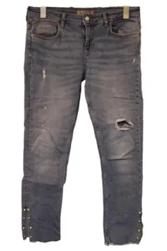 ZARA BASIC ザラ　ベーシック プレミア ダメージパンツ　ブルー28