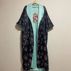 ヴィンテージ 刺繍 チャイナ ガウン リバーシブル メンズ レディース 古着