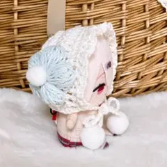 10㎝ ちびぐるみ にじぱぺ ぬい服 リボン付き子ひつじボンネット