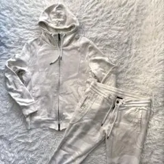 AKM セットアップ 迷彩 パーカー スウェットパンツ カモフラ ホワイト