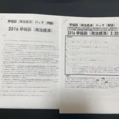 早稲田大学 政治経済学部 世界史 過去問 17年分 2016年 2022年