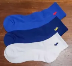 ポロ ラルフローレン　新品　メンズ　靴下(ブルー/ネイビー/ホワイト)