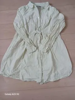 授乳服　ストライプ長袖シャツ