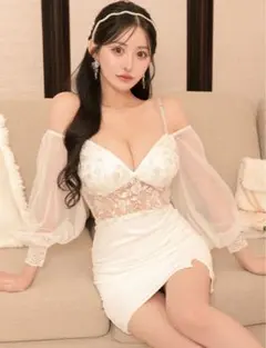 jewels sugar 刺繍スパンコールオフショルミニドレス