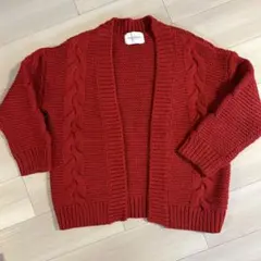 スピックアンドスパン　ケーブルニットカーディガン