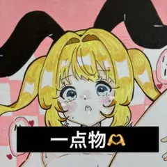 オリジナルアナログ色紙イラスト　逆バニーガール