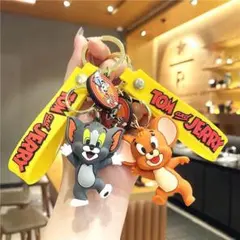 【2点セット】トムとジェリー キーホルダー ストラップ付き キーリング
