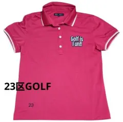 【美品】23区GOLF ゴルフウェア ポロシャツ レディース ピンク 半袖 M
