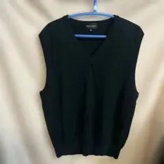 NOIR ＥＴ　BLANC/黒のVネックニットベスト Lサイズ