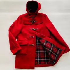 Gloverall ダッフルコート 赤 ウール混 裏地チェック イングランド製