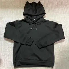 フード付きパーカー　ネコ耳　黒　レディースS