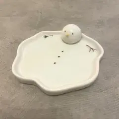 ミニプレート　ナチュラルキッチン　スノーマン　クリスマス　スリーコインズ　トレー