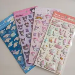 サンリオぷくぷくシール　シナモンロール、クロミ、マイメロディー4枚セット