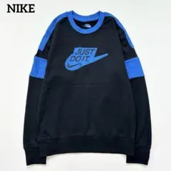 【ナイキ】　トレーナー　M　ビッグロゴ　切り替え　クルーネック　ストリート