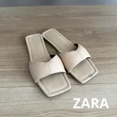 ZARA サンダル ミュール ベージュ 36のサムネイル