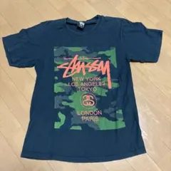 Stussy 迷彩ロゴTシャツ S 黒のサムネイル
