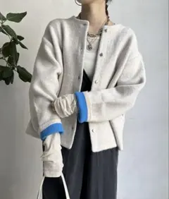 新品 DouDou ダブルフェイスニットショートコート