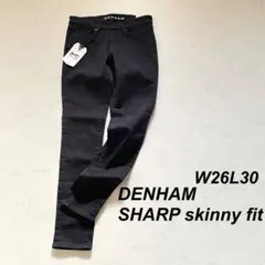 【未使用】DENHAM SHARP skinny fit ブラックデニム W26のサムネイル