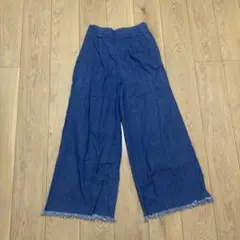 シトロイズム アース デニムワイドパンツ フリーサイズ フリンジ