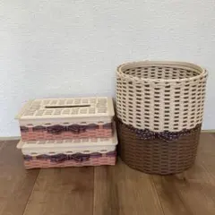 ちこmom様専用ページ　エコクラフト　クラフトバンド　ゴミ箱とティッシュケース