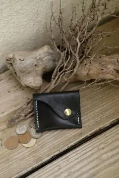 大人気!! 上質本革レザー コインケース 財布 ブラック SDカード 小物入れ