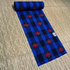 【新品未使用】紬染小紋＜アンサンブル・格子抽象絣文・吉善謹製＞長さ２０ｍ　純毛