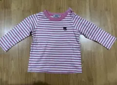 DOUBLE.B 長袖Tシャツ Fサイズ ピンク/白ストライプ