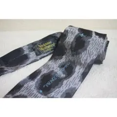 Vivienne Westwood レオパード ネクタイ グレー シルク 総柄