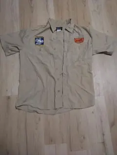 00s■SALVAGE ミシュラン デニーズ■ワークシャツ 企業ロゴ ■Mサイズ