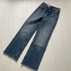 ZARA ヴィンテージ加工 ストレートデニムパンツ 脚長