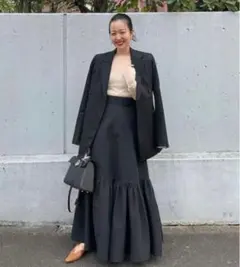 CLANE VOLUME TIERED MAXI SKIRT