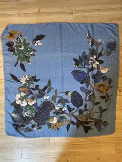 ウズベキスタン・スザニ・刺繍布・伝統・工芸品・綿×シルク・茶色×水色