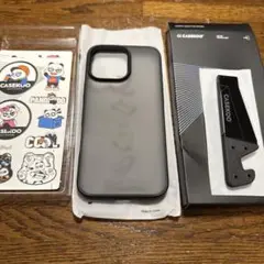 CASEKOO iPhone16ProMax用クリアブラックソフトケース
