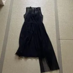 ブラック シースルーロングドレス